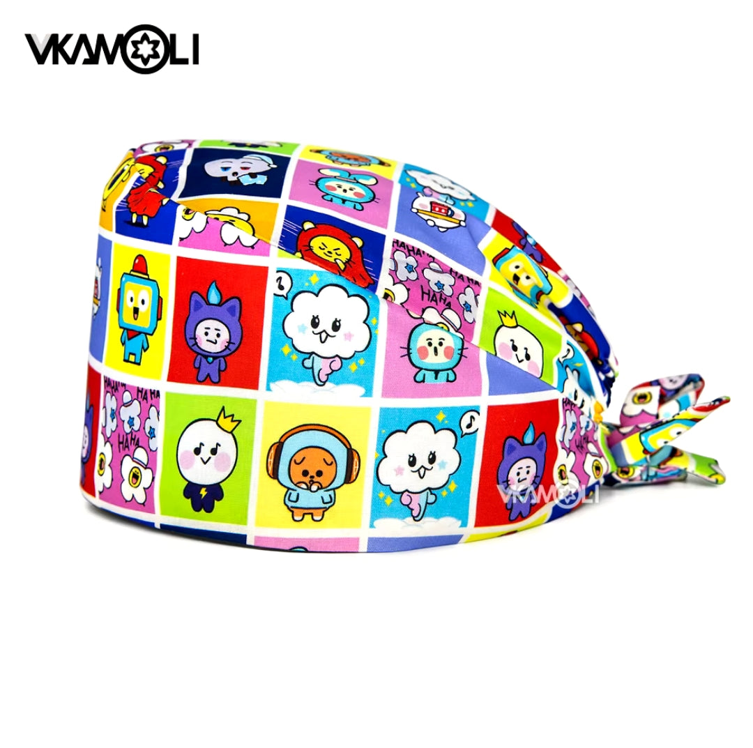 Gorro Quirúrgico Infantil con Diseño de Personajes Animados Cosmic Harmony